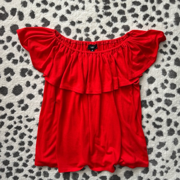 Women’s Mossimo Supply Co Brand Off-the-Shoulder top - red - size medium👚 - Picture 2 of 5